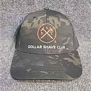 NWT Cap America • “Dollar Shave Club” • Black Camo Adjustable Hat SnapBack